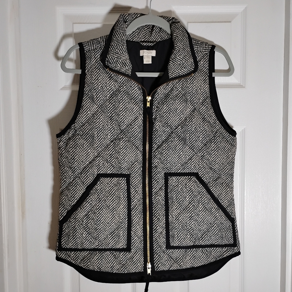 Down Puffer Vest Herringbone J. Crew Factory Excursion